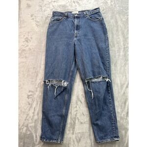 Gap Y2K Jeans Womens Plus Sz 16 Blue Reverse Inverse Tapered Faded Whiskered